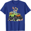 Easter Day Bunny Monster Truck Eggs Cool Rabbit Men Boys Kid T-Shirt in Royal Blue