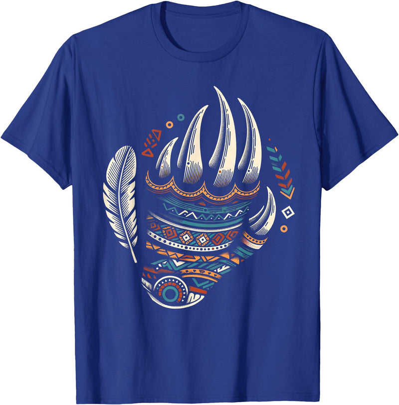 Native Indians Indigenous Bear Paw Clothing Men Native Heritage Month Proud Native American Bear Claws T-Shirt - Royal Blue