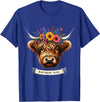 Humorous Highland Cow Gifts Highland Cow Birthday Girl Party T-Shirt - Royal Blue