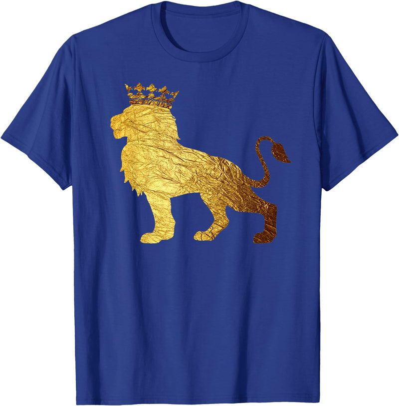King Lion Shirts 365 King of the Jungle Crown King Lion for Men & Boys Cool Lion T-Shirt - Royal Blue