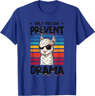 No Drama Llama and Alpaca Designs Only You Can Prevent Drama Llama T-Shirt - Royal Blue
