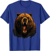 Forest Animal Art Bear Portrait Art Work Wildlife Animal Lovers Forest Motif T-Shirt - Royal Blue
