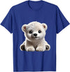 Just Sweet Designs Cute Polar Bear Cub Design T-Shirt, Small, Black - Royal Blue