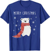 Christmas Holiday X-Mas New Year 2020 Party Gifts Cute Polar Bear Scarf Merry Christmas Xmas Holidays Gift Tee T-Shirt - Royal Blue