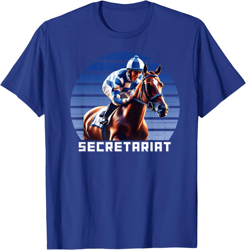 Handicapping Horse Gear Secretariat Horse Racing Del Mar Santa Anita Shirt T-Shirt - Royal Blue