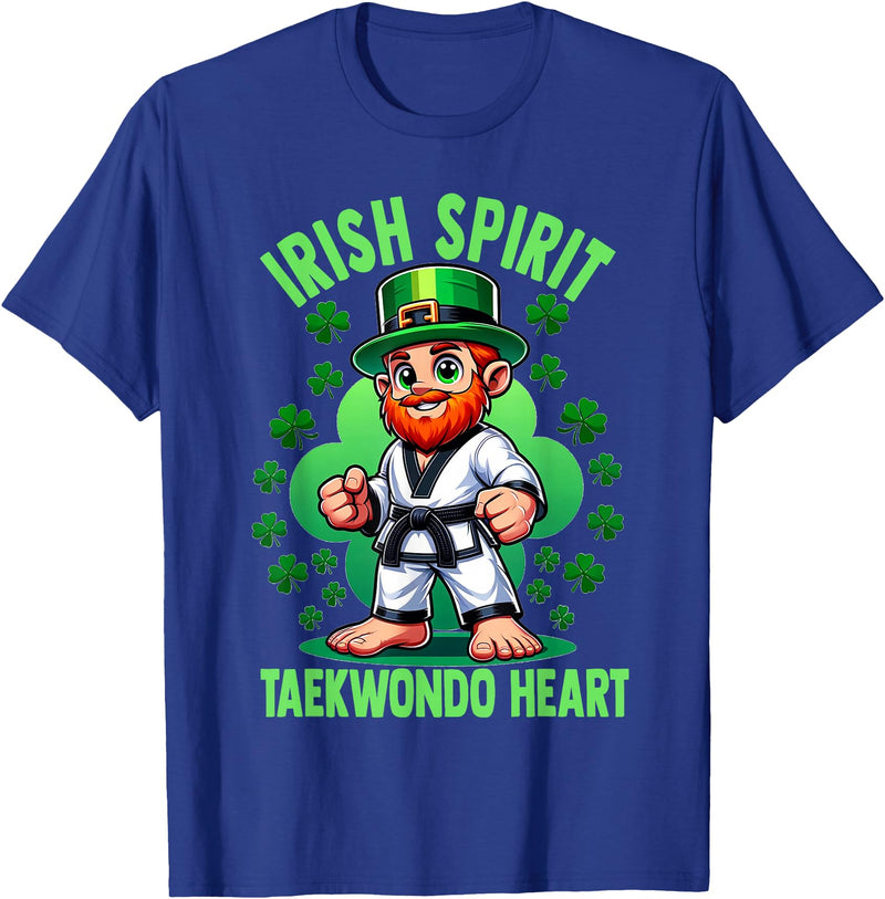 Buffalo Taekwondo Karate and Martial Arts Tees St Patricks Day Martial Arts Irish Spirit Taekwondo Heart T-Shirt - Royal Blue