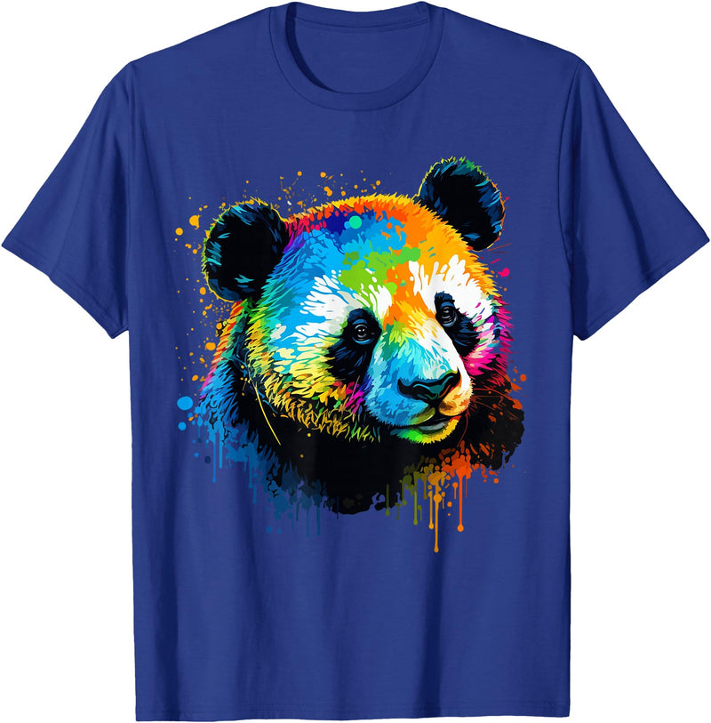 Cute Panda Lovers Kawaii Asian Bears Gifts DAIMMER Watercolor Panda T-Shirt - Royal Blue