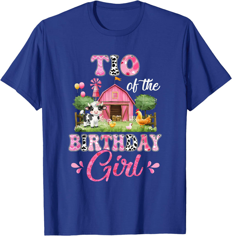 Cow First Birthday Girl Family Tio Of The Birthday Girl 1st Birthday Cow Farm Family T-Shirt - Royal Blue