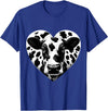 Humorous Gifts for Cow Farmer Cow Print Heart Cow Farmer Girl T-Shirt - Royal Blue