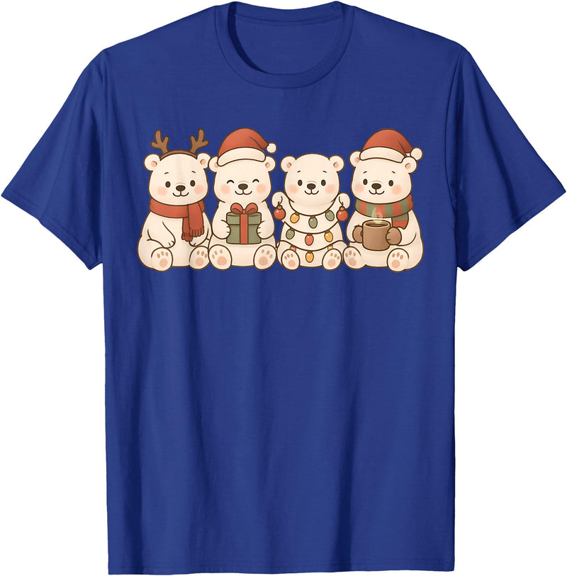 Christmas Holiday Co. Polar Bears Kids Boys Girls Christmas Polar Bears T-Shirt - Royal Blue