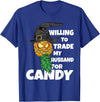 Swinger Upside Down Pineapple Apparel Halloween Trade Husband for Candy Swinger Women Wife T-Shirt - Royal Blue