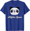 Alpha Love AOII Panda Bear Cute Kawaii Omicron A Alpha Love AOII Panda Bear Cute Kawaii O Pi Distressed T-Shirt - Royal Blue
