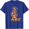 Funny 4th Of July Highland Cow Apparel Cute Highland Cow 4th of July Patriotic American Flag T-Shirt - Royal Blue