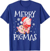 Christmas Funny Gifts Merry Pigmas Funny Pig Christmas Lights Tree Xmas Funny T-Shirt - Royal Blue