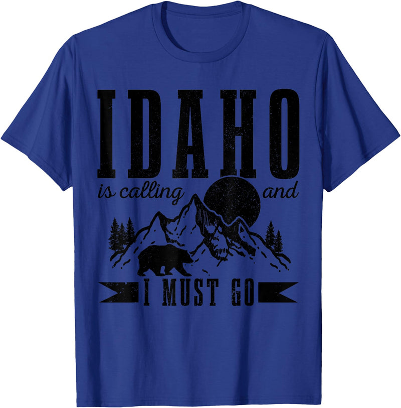 Idaho Is Calling And I Must Go! Idaho Is Calling & I Must Go Bear Mountains Vintage Gift T-Shirt - Royal Blue