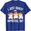 I Just Really Like Hamsters Hammy Girls Women Hamster T-Shirt - Royal Blue