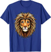 ROSS BOSS Majestic Lion Mane Detailed Art - Lions Are My Favorite T-Shirt - Royal Blue