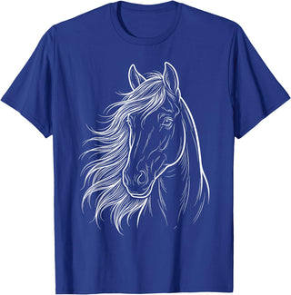 Elegant Horse Silhouette tee for Horse Lovers Cute & Elegant Horse Silhouette Art for Horse Lovers T-Shirt - Royal Blue