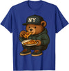 Street Food Streetwear & Hip Hop Style Designs Hip Hop Teddy Bear Eating New York Style Pizza Teenager Men T-Shirt - Royal Blue