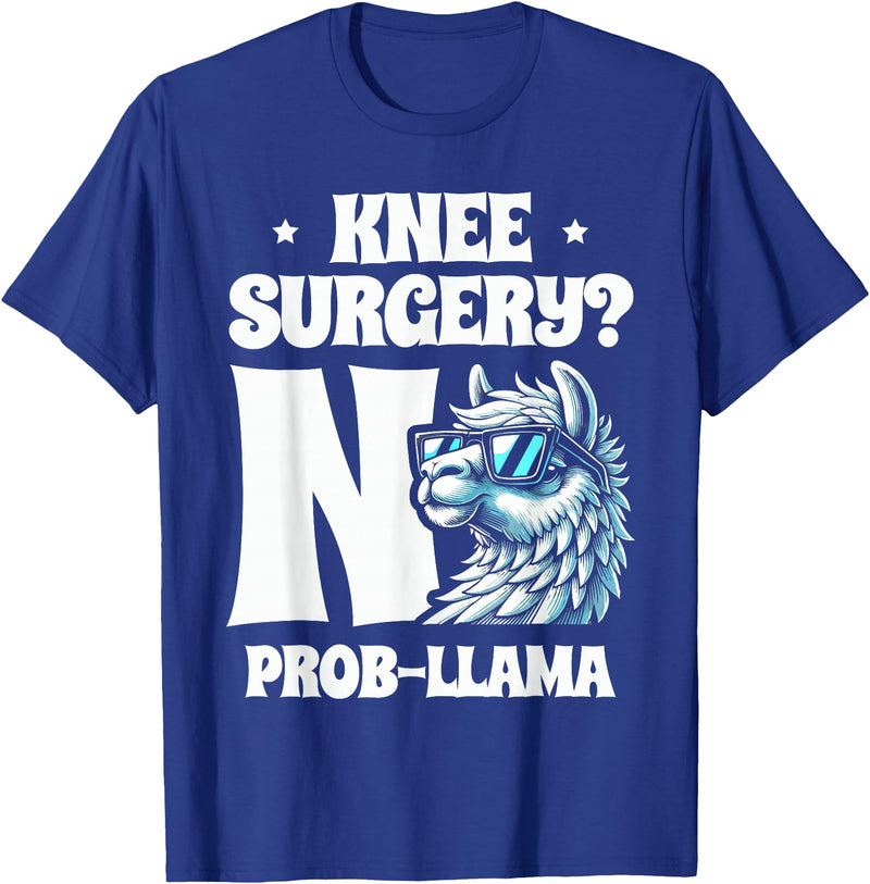 Llama Alpaca Lover Gifts Knee Surgery No Prob-llama Llamas Animal Lover T-Shirt - Royal Blue