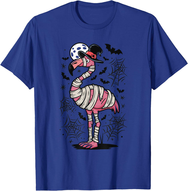 Flamingo Halloween Costume Mummy Spooky Flamingo Mummy T-Shirt - Royal Blue