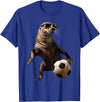 Animal Soccer Design Sea Lion Soccer T-Shirt - Royal Blue