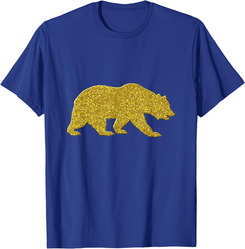 SunFrot Bear Vintage Golden Retro Animal Symbol T-Shirt - Royal Blue