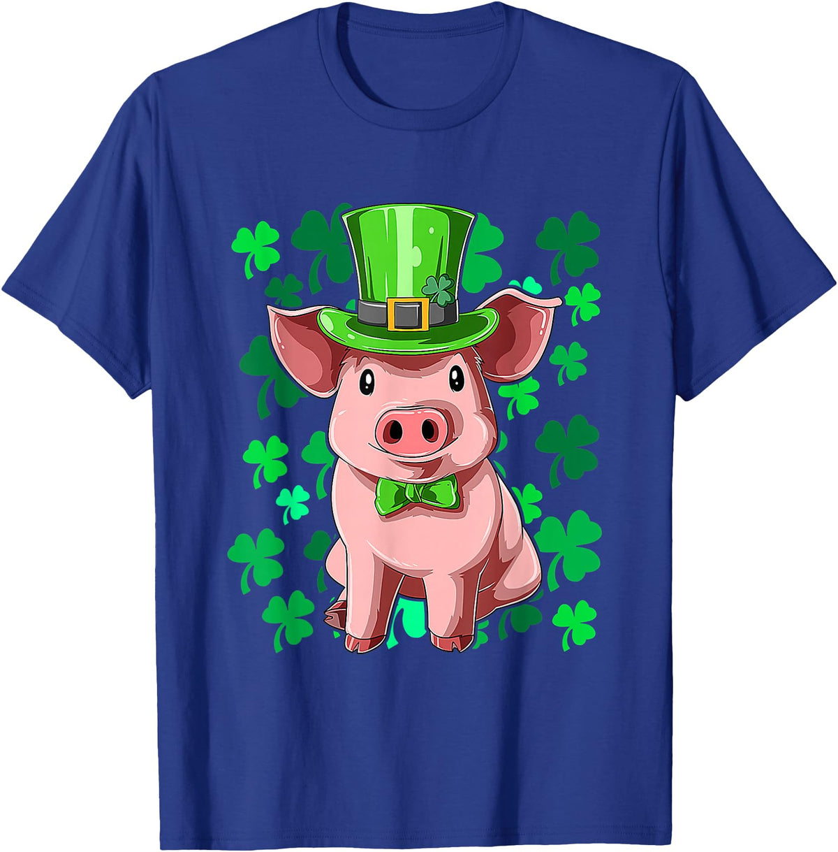 St Patrick's Day Pig Leprechaun Lucky Irish Pig Farmers T-Shirt - Royal Blue