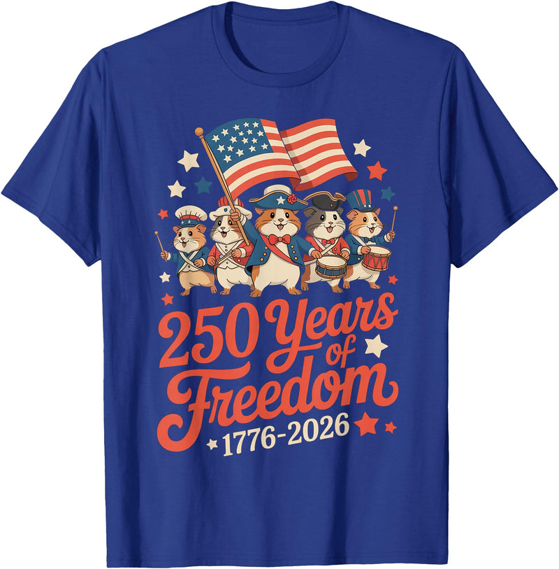 Hamsters 250 Years Revolutionary War Parade 1776 2026 July 4 T-Shirt - Royal Blue