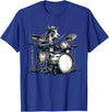 Cute Cow Playing Drums Cow Lover Apparel Cute Cow Playing Drums Cows Drummer Music T-Shirt - Royal Blue