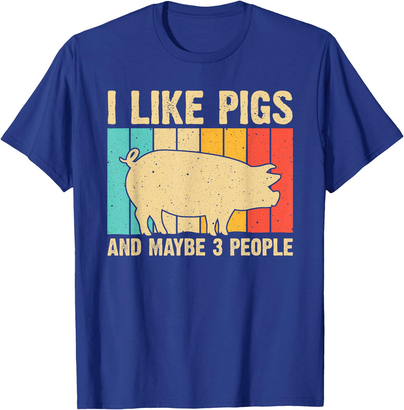 Cool Pig Gifts Farmer Pigs Accessories & Stuff Funny Pig For Men Women Farm Animal Swine Vintage Pig Lovers T-Shirt - Royal Blue
