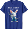 Stabby Cute Bunny - I Have Stability - Ability to Stab Funny T-Shirt in Royal Blue