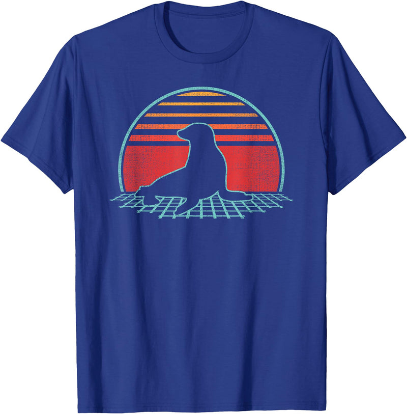 Sea Lion Graphic Art Designs Sea Lion Lover Animal Retro Vintage 80s Style T-Shirt - Royal Blue