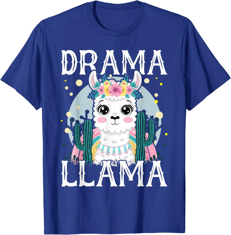 Llama Lover Gift Co. Drama Llama for Kids T-Shirt - Royal Blue