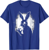 Scary Goth Rabbit, Horror Rabbit, Weirdcore Rabbit T-Shirt in Royal Blue