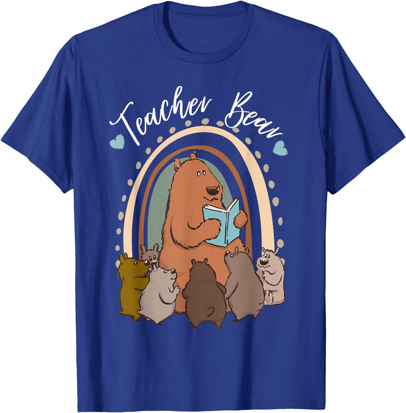 Thank You Teacher Appreciation Gifts Teacher Bear Reading Appreciation Teacher Graphic T-Shirt - Royal Blue