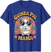 Guinea Pig Rodents Lover Mom Mother'S Day Guinea Pig Mama Floral Vintage 60s 70s Sunglasses T-Shirt - Royal Blue