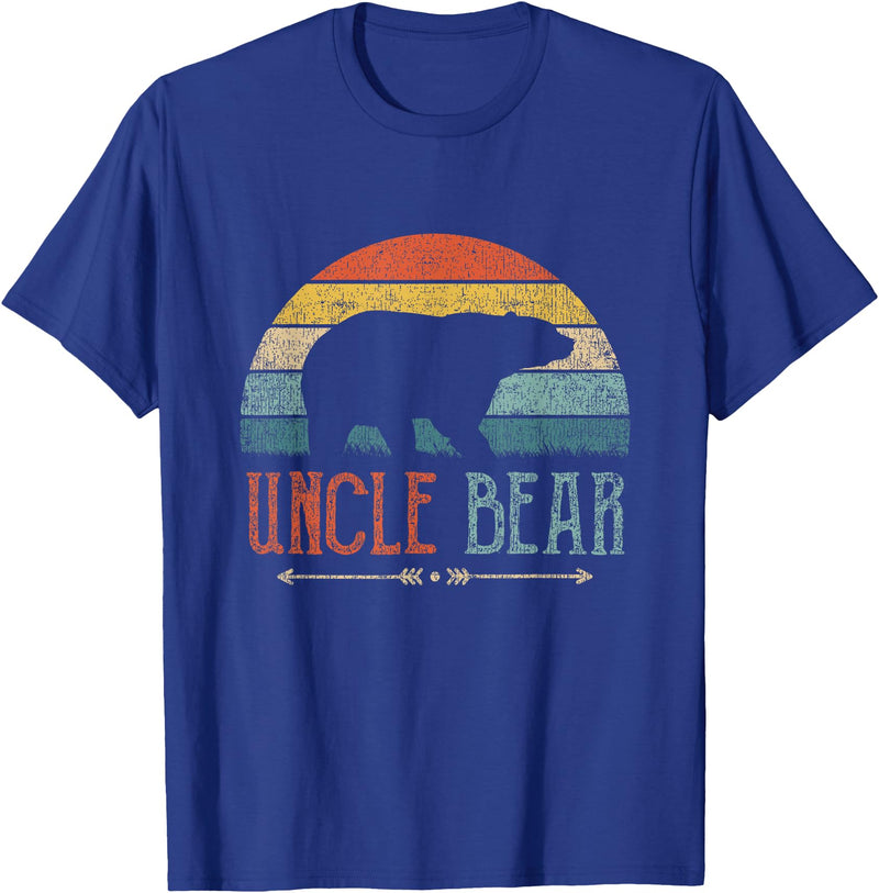 Cute Bear Family Matching Shirts & Gifts Uncle Bear Funny Gift Retro Vintage Uncle Bear T-Shirt - Royal Blue