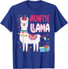 Family Matching Llama Birthday Party Supplies Auntie Llama Aunt Of The Birthday Boy Girl Llama Birthday T-Shirt - Royal Blue