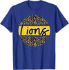 Lions School Spirit Leopard Print Yellow T-Shirt - Royal Blue