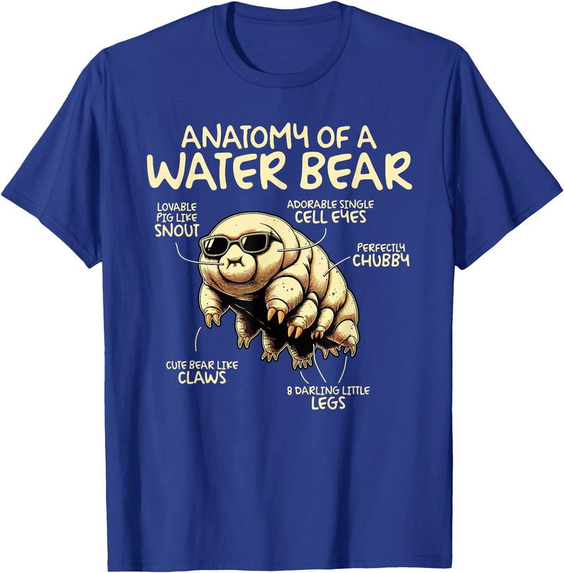 Tardigrade Water Bear Co Anatomy Of A Water Bear Funny Tardigrade T-Shirt - Royal Blue