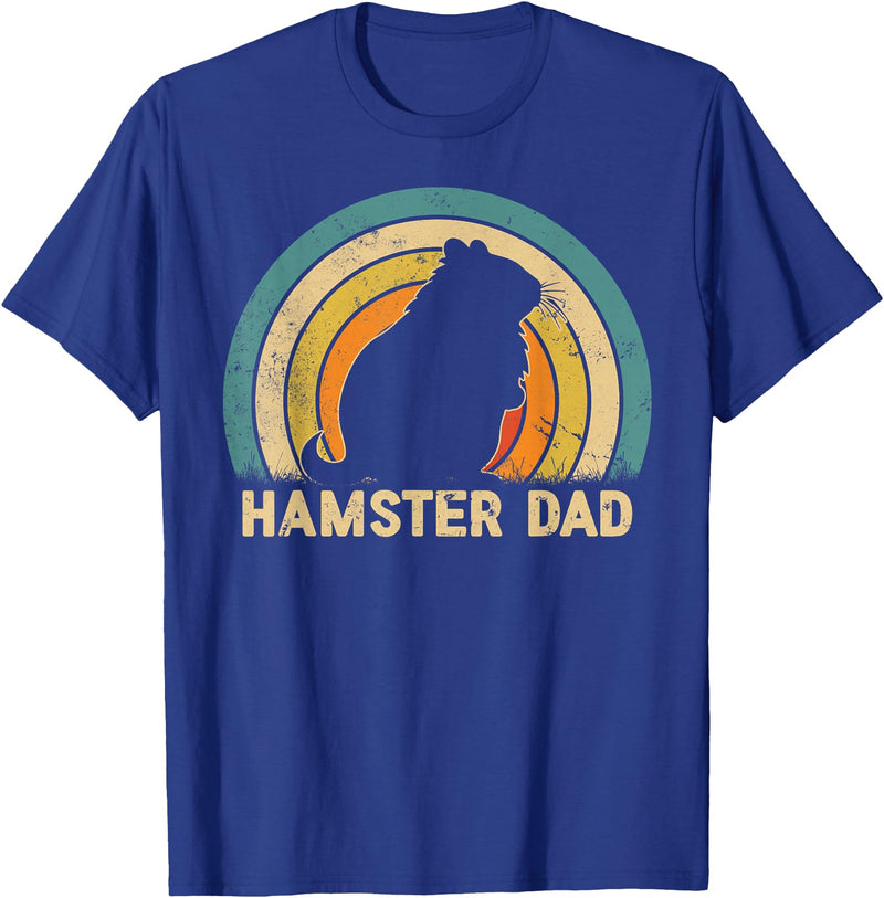 Hamster Dad Father's Day Vintage Style Hamster Dad Daddy T-Shirt - Royal Blue