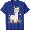 Alpaca Llama Lama Lover Cute Farm Animals Kids Llama Alpaca Lama Flowers Cute Adorable Baby Farm Animal T-Shirt - Royal Blue