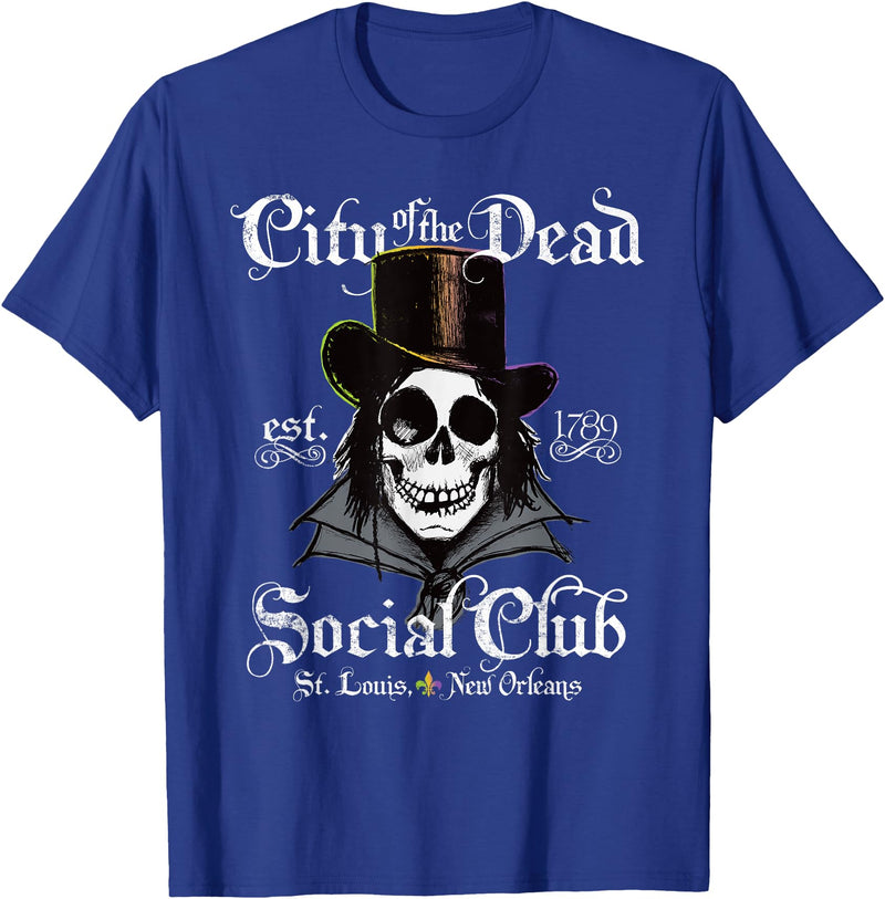 All Hallows Eve Tees by ADS New Orleans Voodoo Doctor Goth Skull Halloween T-Shirt - Royal Blue