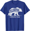 Vintage Yellowstone Retro Tees Tanks Tops Grizzly Bear Yellowstone National Park Est. 1872 T-Shirt - Royal Blue