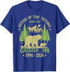 Vintage National Park Outfits Bear Lovers Apparel. Queen Of The Tetons Grizzly 399 National Park 1996-2024 T-Shirt - Royal Blue