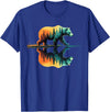 Bear Forest Mountain Wildlife Trees Nature Forest Mountains Trees Wildlife Bear T-Shirt - Royal Blue