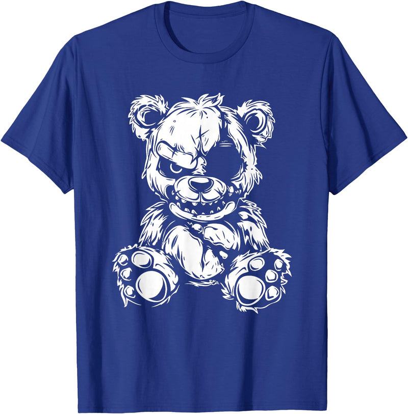 Halloween Killer Teddy Bear Horror Teddy Bear T-Shirt, Small, Black - Royal Blue