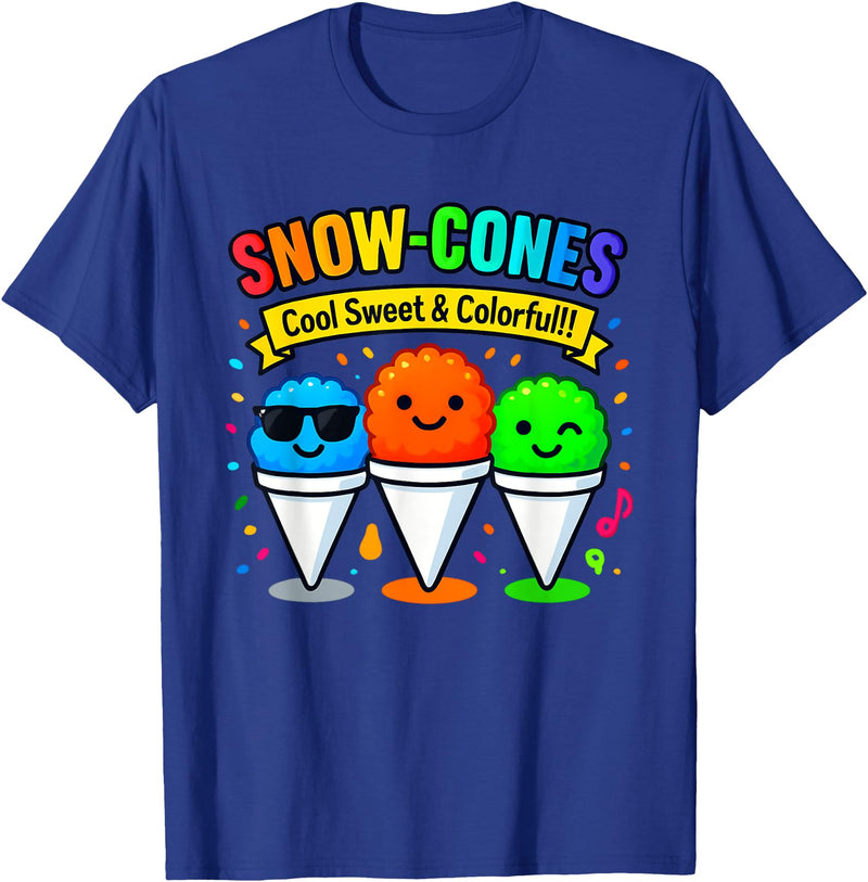 Halloween Shirts By HustlaGirl Snow Cones Cold Sweet and Colorful T-Shirt - Royal Blue