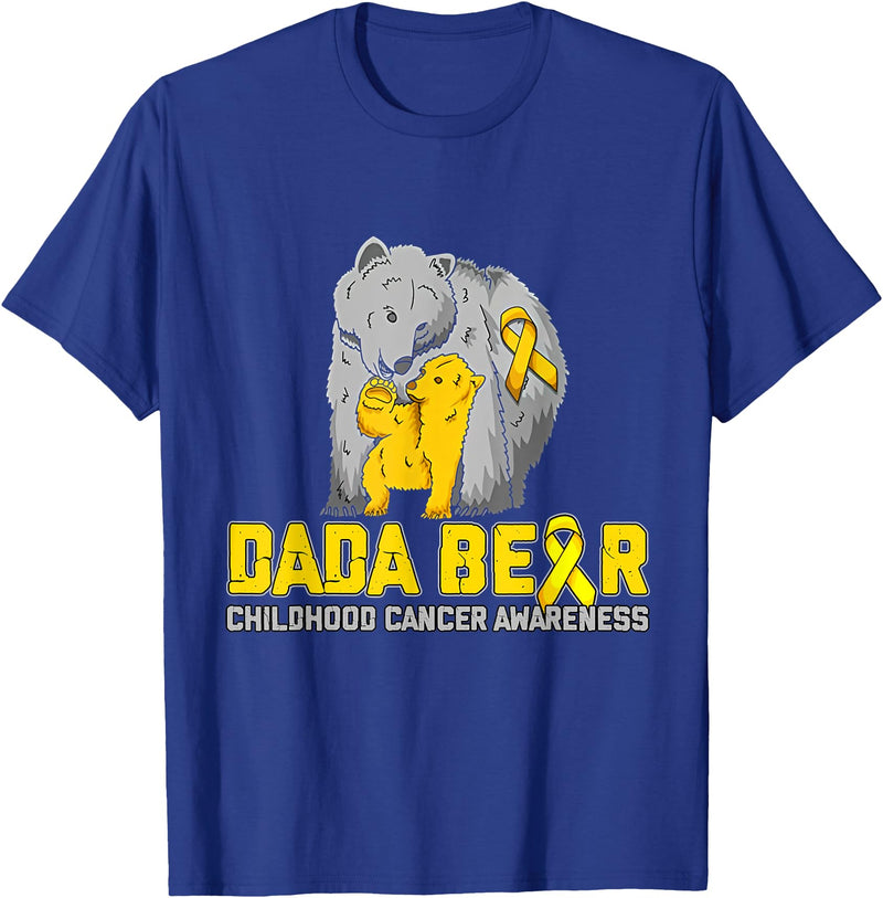 Cute Bear Support Childhood Cancer Awareness Dada Bear Support Childhood Cancer Awareness T-Shirt - Royal Blue